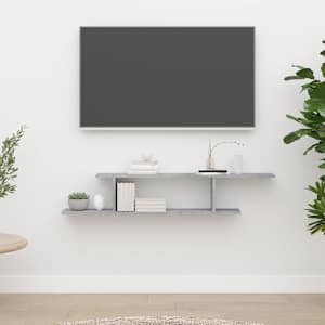 Nástěnná TV police betonově šedá 125 x 18 x 23 cm dřevotříska - obrázek 1