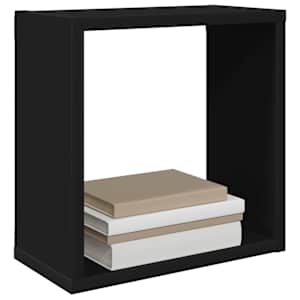 Nástěnné police kostky 4 ks černé 30 x 15 x 30 cm - obrázek 4