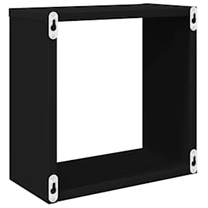 Nástěnné police kostky 4 ks černé 30 x 15 x 30 cm - obrázek 8