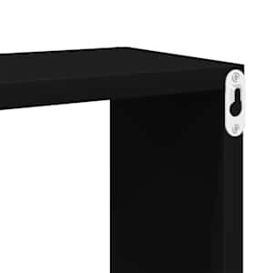 Nástěnné police kostky 4 ks černé 30 x 15 x 30 cm - obrázek 9