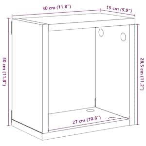 Nástěnné police kostky 4 ks černé 30 x 15 x 30 cm - obrázek 11