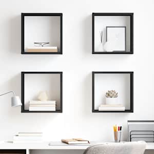 Nástěnné police kostky 4 ks černé 30 x 15 x 30 cm - obrázek 1