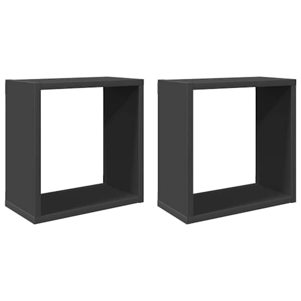 vidaXL kuubikukujulised seinariiulid 2 tk, hall, 30 x 15 x 30 cm
