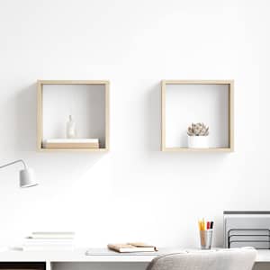 Stenske police kockaste 2 kosa sonoma hrast 30x15x30 cm