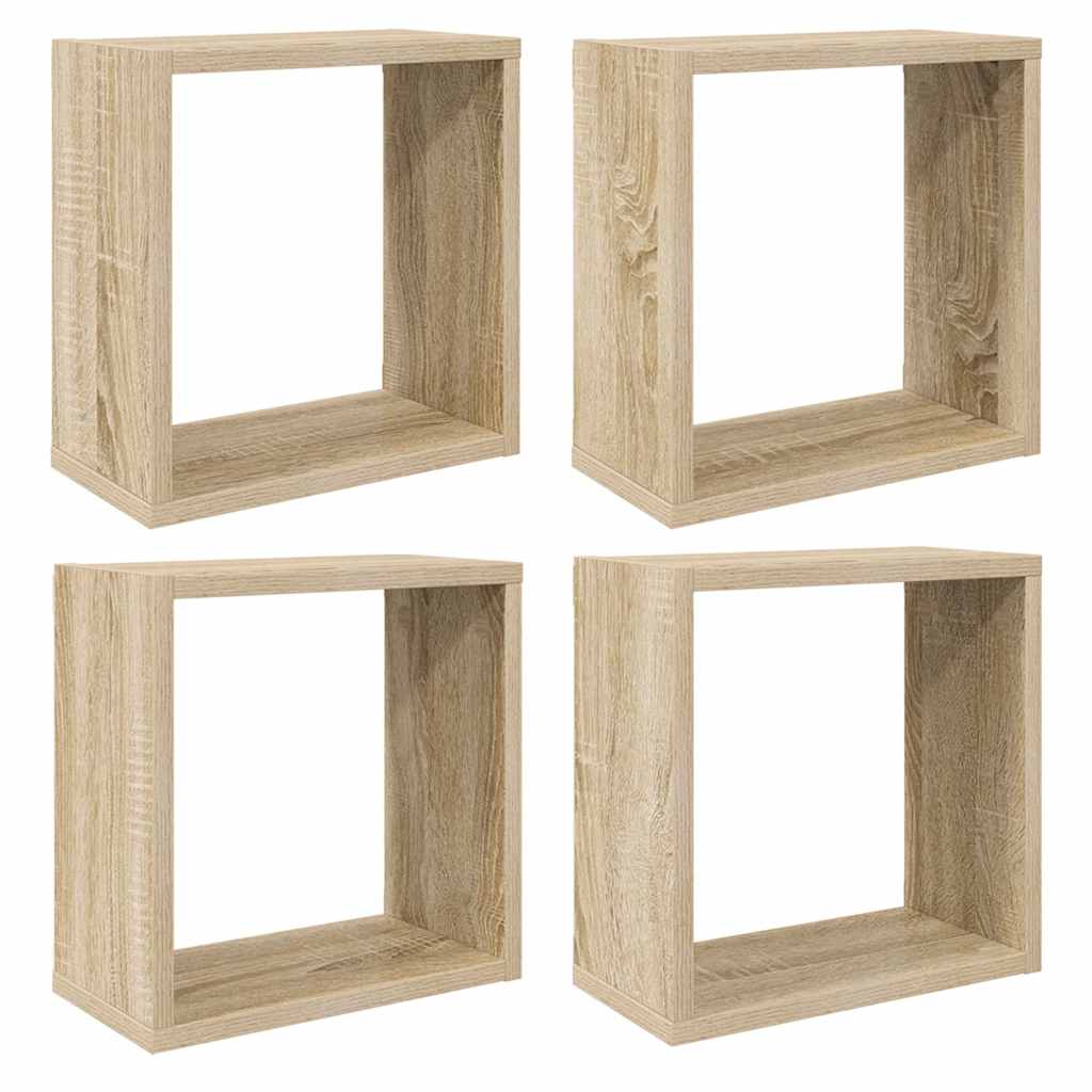 Thumbnail - vidaXL Würfelregale 4 Stk. Sonoma-Eiche 30x15x30 cm