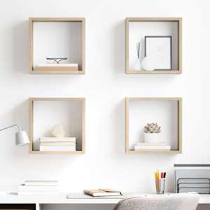 Stenske police kockaste 4 kosi sonoma hrast 30x15x30 cm