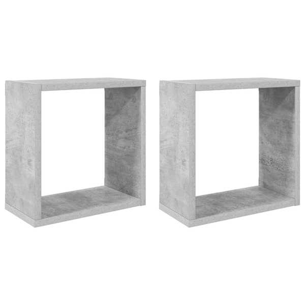 vidaXL kuubikukujulised seinariiulid 2 tk, betoonhall, 30 x 15 x 30 cm