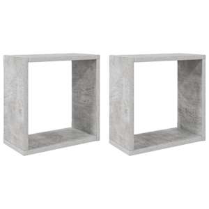 Nástěnné police kostky 2 ks betonově šedé 30 x 15 x 30 cm - obrázek 2