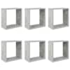 vidaXL kuubikukujulised seinariiulid 6 tk, betoonhall, 30 x 15 x 30 cm