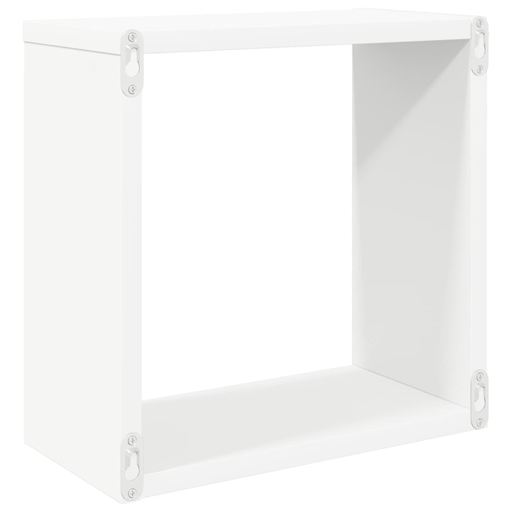 Cube-Shaped wall shelves, 2 pcs., 30X15X30 cm, white, oak