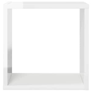 Nástěnné police kostky 6 ks bílé s vysokým leskem 30x15x30 cm - obrázek 6