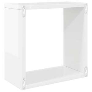 Nástěnné police kostky 6 ks bílé s vysokým leskem 30x15x30 cm - obrázek 8