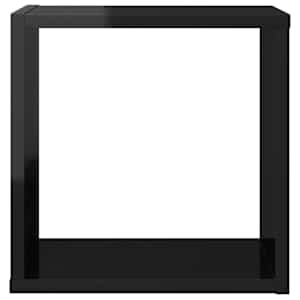 Nástěnné police kostky 6 ks černé s vysokým leskem 30x15x30 cm - obrázek 6
