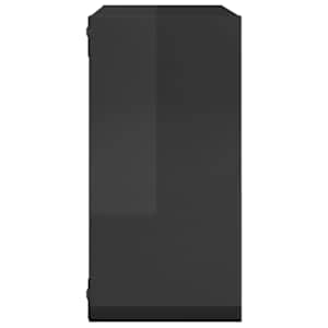 Nástěnné police kostky 6 ks šedé s vysokým leskem 30x15x30 cm - obrázek 7