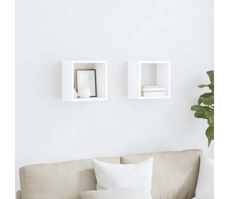 vidaXL V&auml;gghylla kubformad 2 st vit 26x15x26 cm