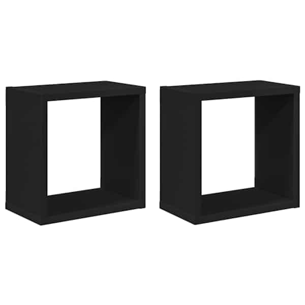 vidaXL kuubikukujulised seinariiulid 2 tk, must, 26 x 15 x 26 cm