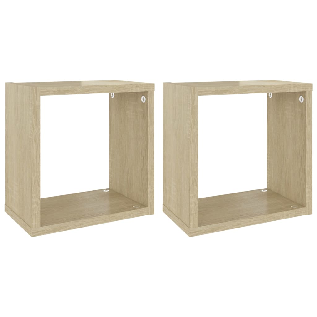 vidaXL Nástěnné police kostky 2 ks dub sonoma 26 x 15 x 26 cm