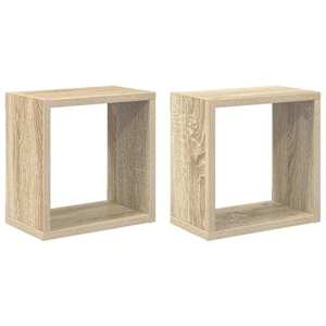 Nástěnné police kostky 2 ks dub sonoma 26 x 15 x 26 cm - obrázek 2