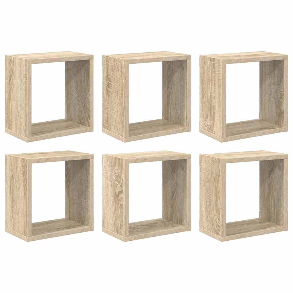 Thumbnail - vidaXL Würfelregale 6 Stk. Sonoma-Eiche 26x15x26 cm