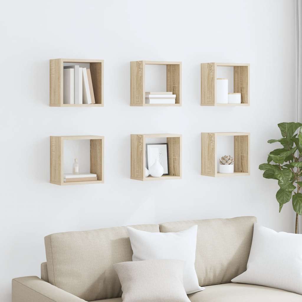 Thumbnail - vidaXL Würfelregale 6 Stk. Sonoma-Eiche 26x15x26 cm