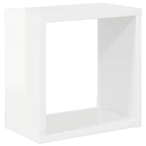 Nástěnné police kostky 6 ks bílé s vysokým leskem 26x15x26 cm - obrázek 5