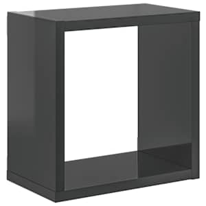 Nástěnné police kostky 6 ks šedé s vysokým leskem 26x15x26 cm - obrázek 5