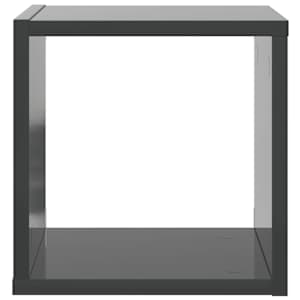 Nástěnné police kostky 6 ks šedé s vysokým leskem 26x15x26 cm - obrázek 6