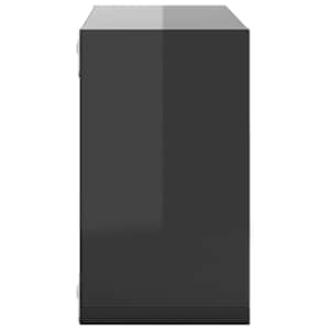 Nástěnné police kostky 6 ks šedé s vysokým leskem 26x15x26 cm - obrázek 7