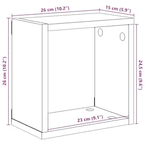 Nástěnné police kostky 6 ks šedé s vysokým leskem 26x15x26 cm - obrázek 11