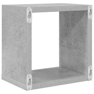 Nástěnné krychlové police 4 ks betonově šedé 22 x 15 x 22 cm - obrázek 8