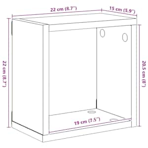Nástěnné krychlové police 4 ks betonově šedé 22 x 15 x 22 cm - obrázek 11