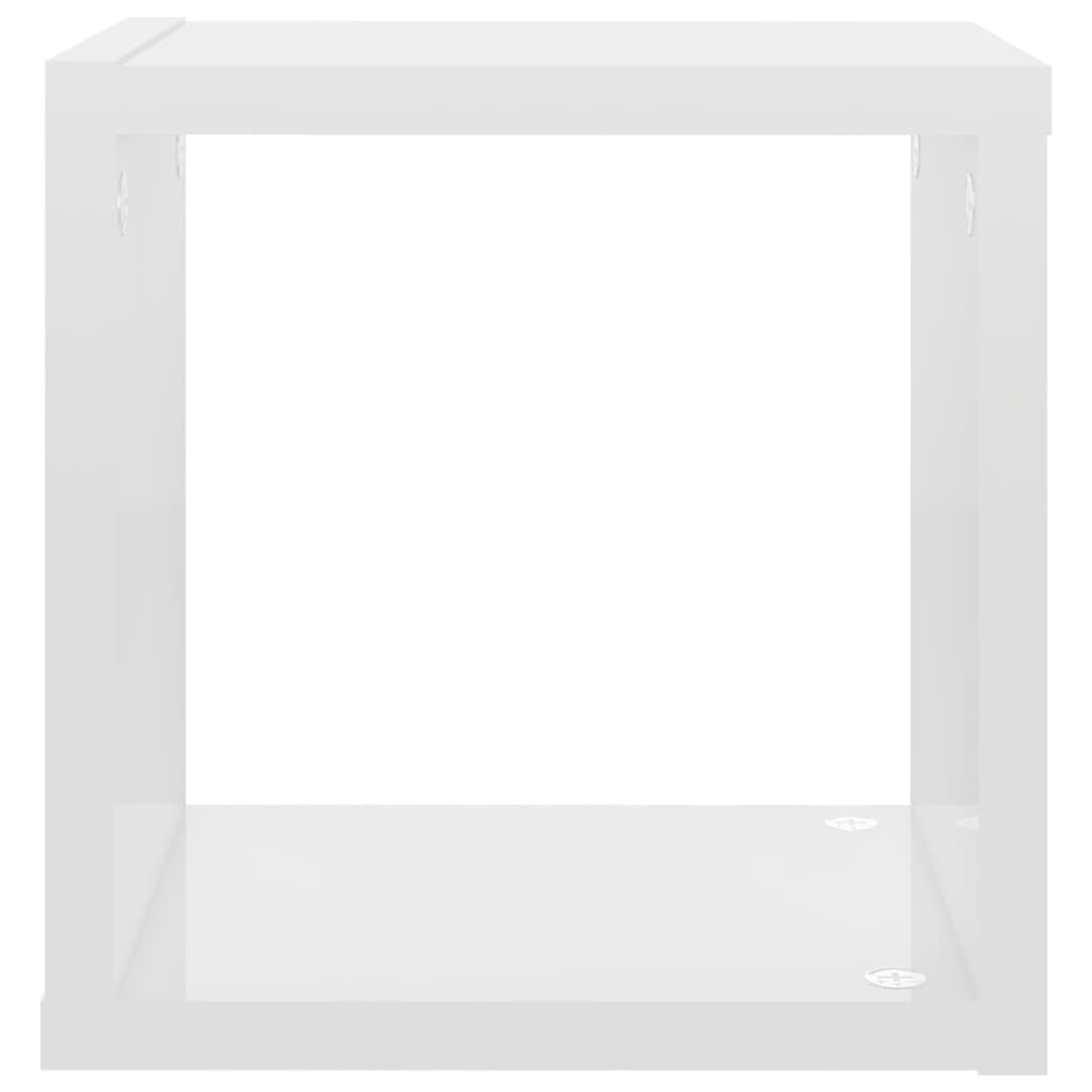 Würfelregale 2 Stk. Hochglanz-Weiß 22x15x22 cm