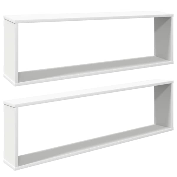 vidaXL kuubikujulised seinariiulid 2 tk valge, 100x15x30 cm, tehispuit