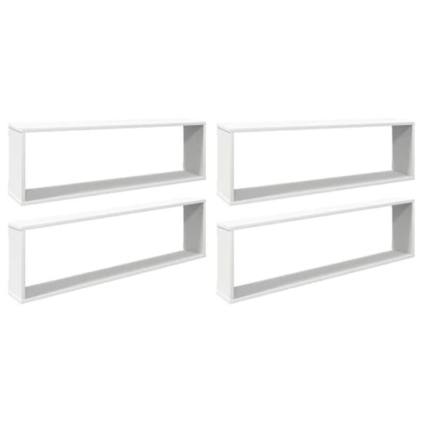 vidaXL kuubikukujulised seinariiulid 4 tk, valge, 100 x 15 x 30 cm