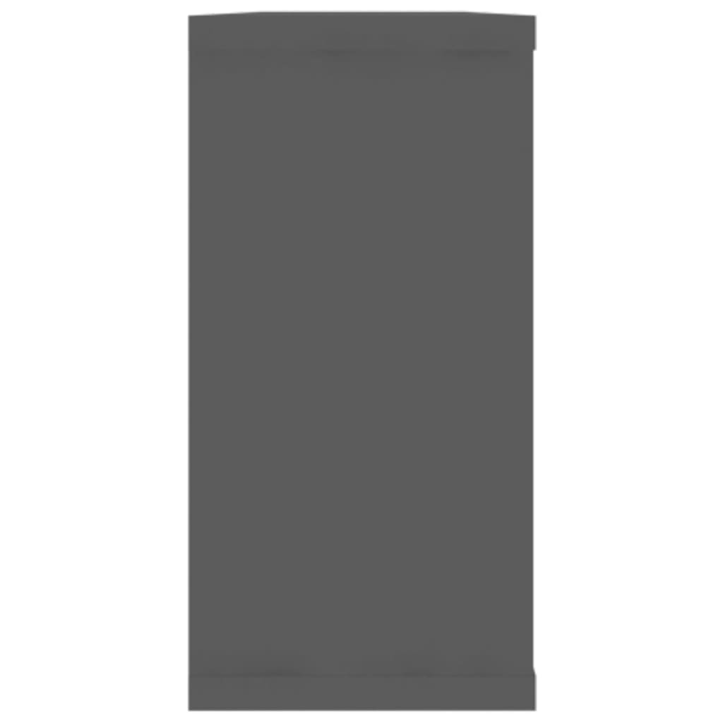 Rafturi de perete cub, 4 buc., gri, 100x15x30 cm, PAL