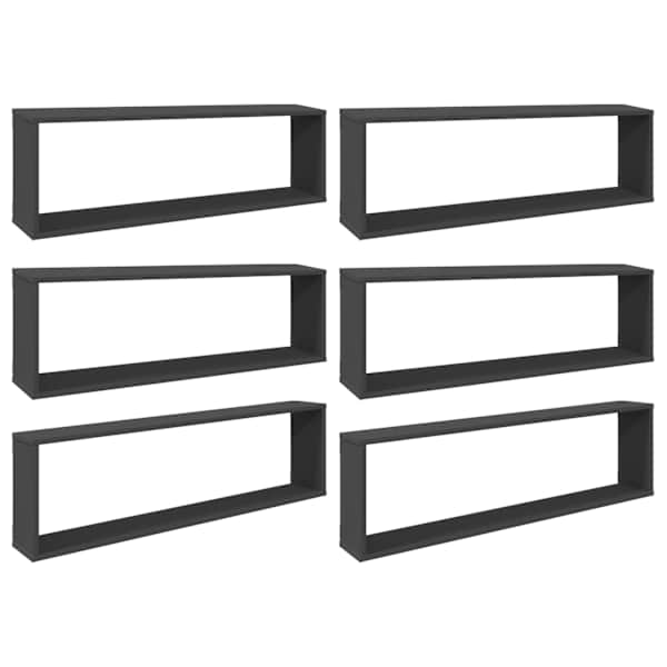 vidaXL seinariiulid 6 tk, hall, 100x15x30 cm, puitlaastplaat