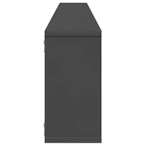 Nástěnné obdélníkové police 6 ks šedé 100x15x30 cm dřevotříska - obrázek 7