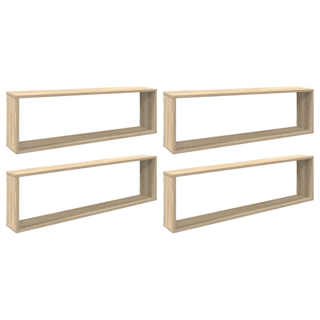 Étagères Murales Cube Supports 2 pcs Chêne Sonoma Bois d'Ingénierie