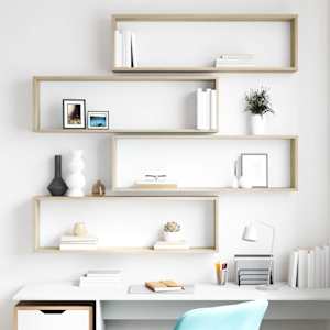 Stenske police kockaste 4 kosi sonoma hrast 100x15x30 cm