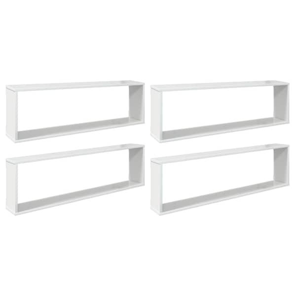 vidaXL kuubikujulised seinariiulid 4 tk valge 100x15x30 cm, tehispuit