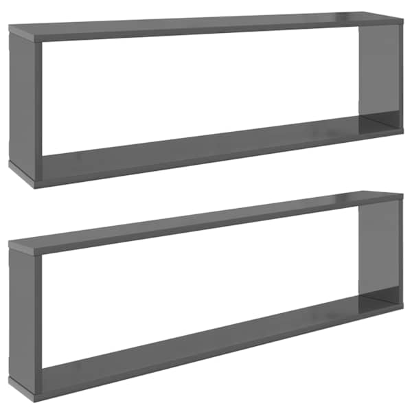 vidaXL kuubikukujulised seinariiulid 2tk k&otilde;rgl&auml;ikega hall 100x15x30 cm