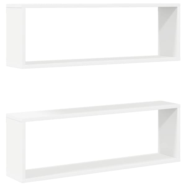 vidaXL kuubikukujulised seinariiulid 2 tk, valge, 80 x 15 x 26,5 cm