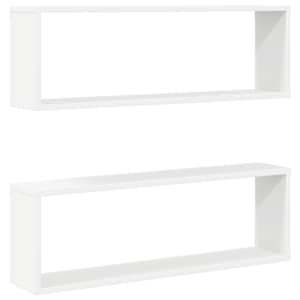 Nástěnné obdélníkové police 2 ks bílé 80x15x26,5 cm kompozit - obrázek 2
