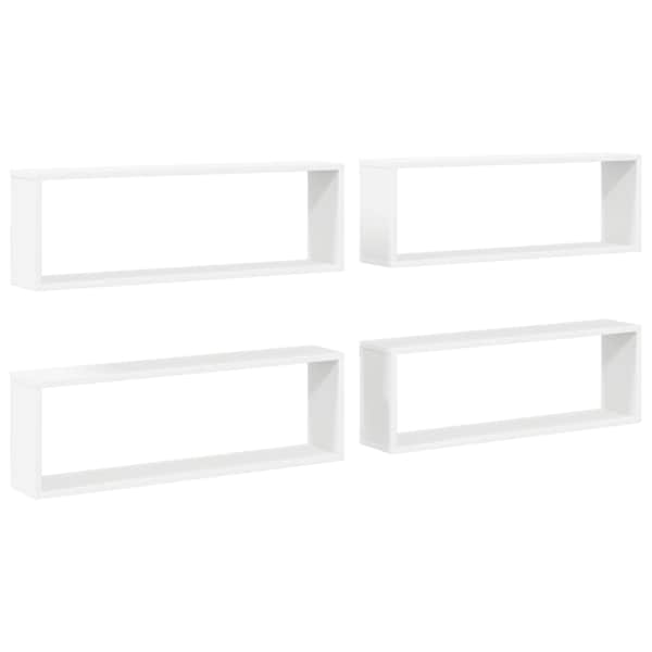 vidaXL kuubikukujulised seinariiulid 4 tk, valge, 80 x 15 x 26,5 cm