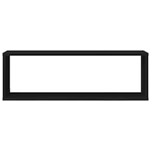 Nástěnné obdélníkové police 4 ks černé 80x15x26,5 cm kompozit - obrázek 6