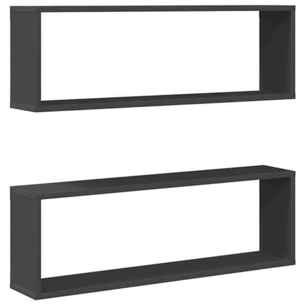 vidaXL kuubikukujulised seinariiulid 2 tk, hall, 80 x 15 x 26,5 cm