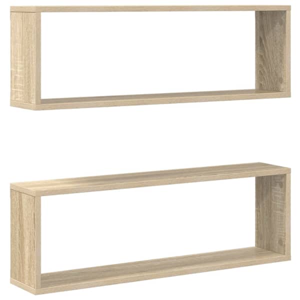 vidaXL kuubikujulised seinariiulid 2 tk Sonoma 80x15x26,5 cm tehispuit