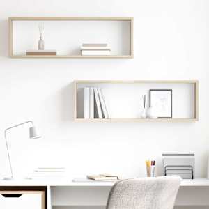 Stenske police kockaste 2 kosa sonoma hrast 80x15x26,5 cm