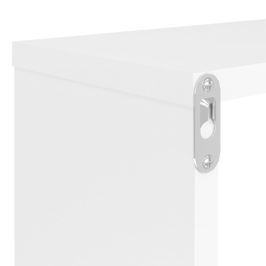 Würfelregale 2 Stk. Hochglanz-Weiß 80x15x26,5 cm Spanplatte