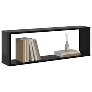 Nástěnné krychlové police 4 ks černé 80x15x26,5 cm dřevotříska - obrázek 4